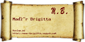 Maár Brigitta névjegykártya